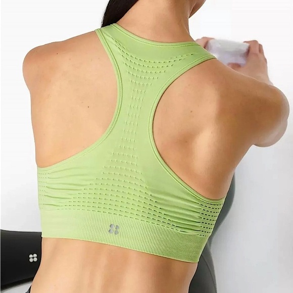 Sweaty Betty Stamina Athletic Workout Racerback Sports Bra / Utopia Green Sz M - Picture 1 of 12